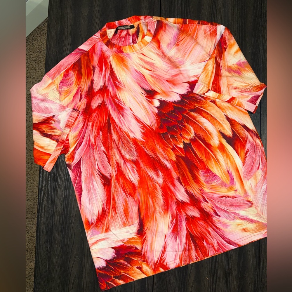 Roberto Cavalli XL Crew Neck T-Shirt - NWT & Hologram Certification